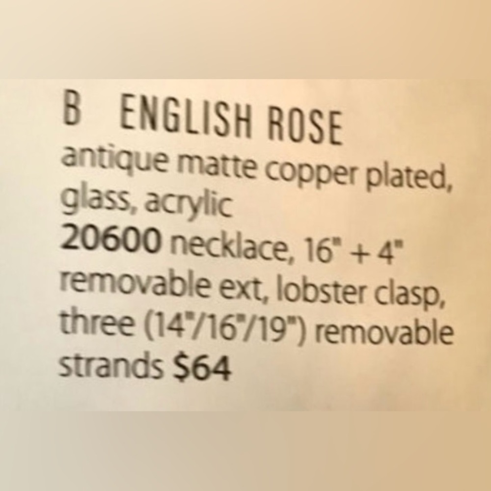 🪷Premier Designs English Rose Necklace - Picture 3 of 7